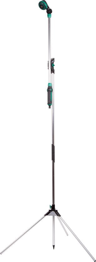 VONROC Außendusche/Gartendusche 2 in 1 - Abnehmbare Teleskopstrahllanze - Höhenverstellbar 147 - 190cm und 180° verstellbarer Duschkopf