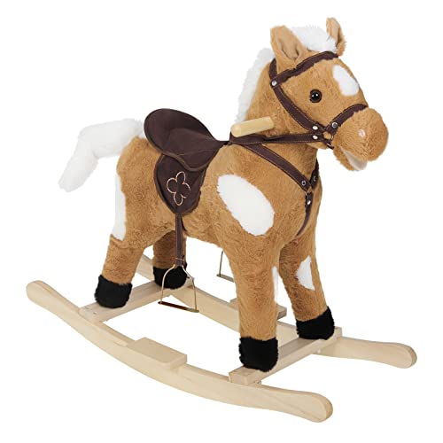 Woltu Schaukeltier für Babys mit Sound und Griffen - Plüsch und PP Baumwolle - 74 x 65 x 34 cm