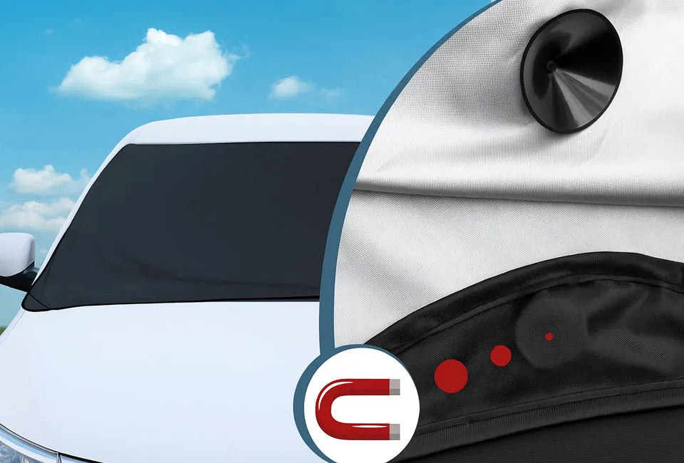 Magnetischer Windschutzscheibenschutz 162 x 96 cm - Grau