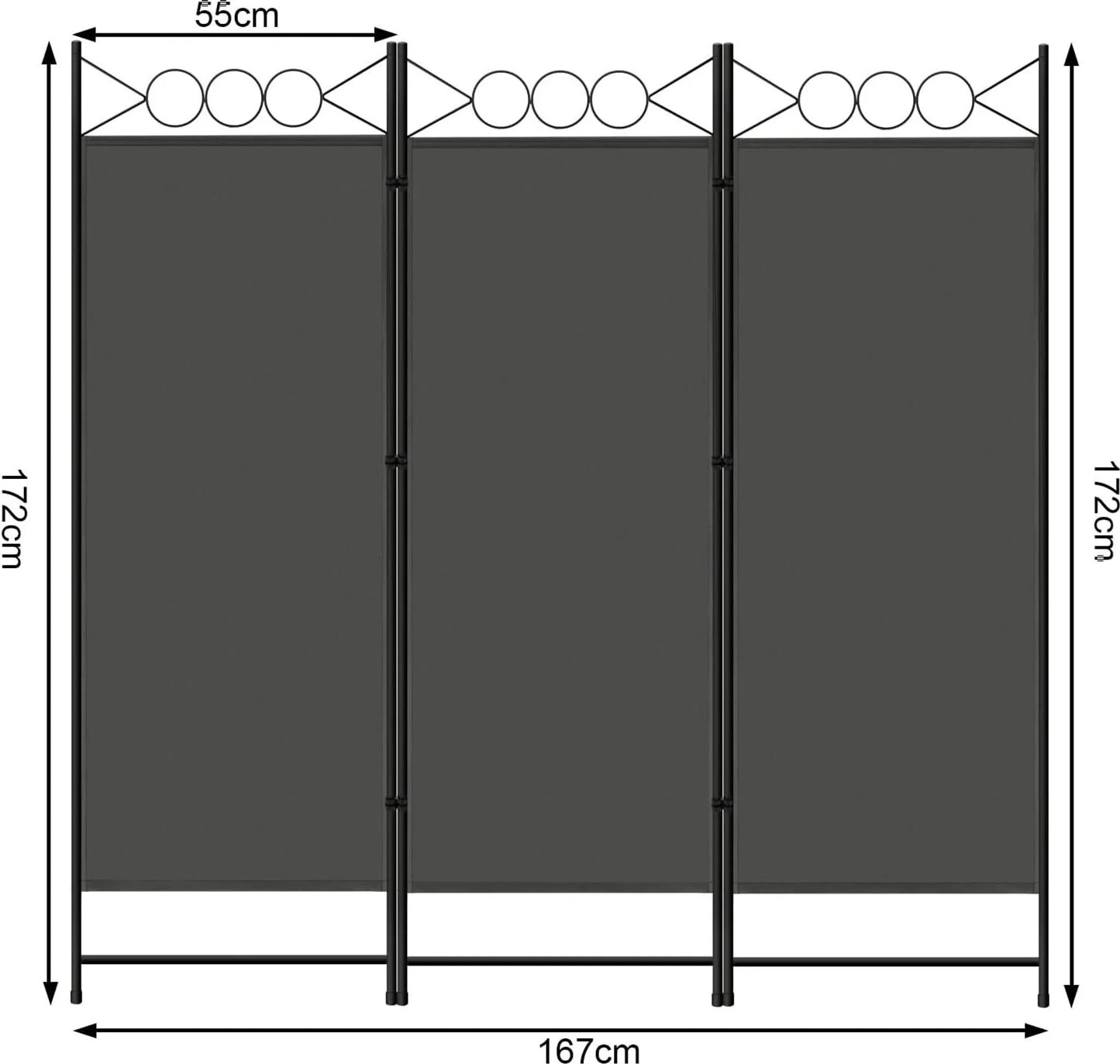 Woltu Bücherregal mit 6 Fachböden und 4 abnehmbaren Haken - Schwarzes Metall und Holz - 40 x 30 x 187 cm