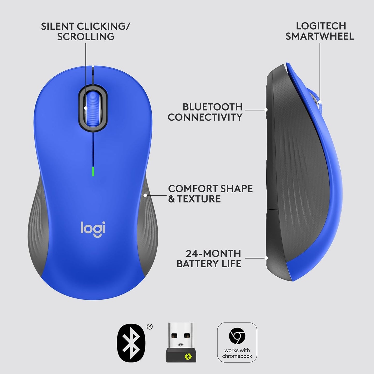 Logitech Signature M550 L kabellose Maus – Blau