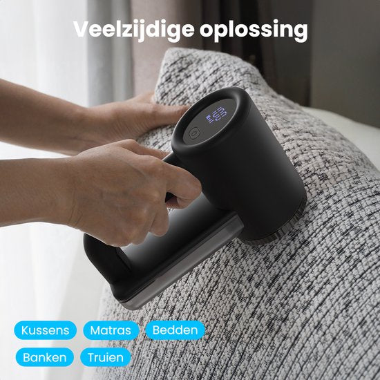 Auronic Elektrischer Fusselentferner Pro - Fusselentferner - Wiederaufladbar - LED-Anzeige - 3 Stufen - Entblätterer - Schwarz