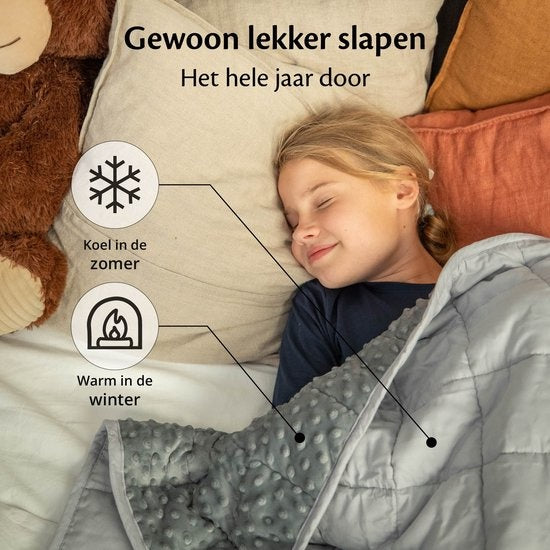 EL Life Wiegedecke Kind 3.2kg - 100 x 150cm - Wiegedecke - OEKO-TEX Baumwolle & Minky Fleece