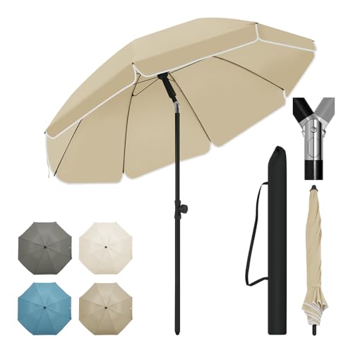 Woltu Sonnenschirm - UV-beständig und wasserdicht - Höhe und Winkel einstellbar - Ideal für Balkon, Terrasse und Strand