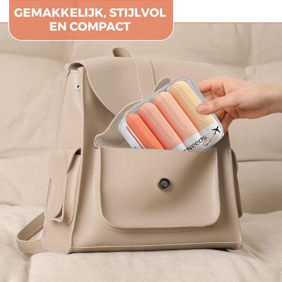 EverNeeds Reiseflaschen mit Beutel - Nachfüllbar - Silikon-Reiseflaschen Handgepäck - Rosa - 4 Stück