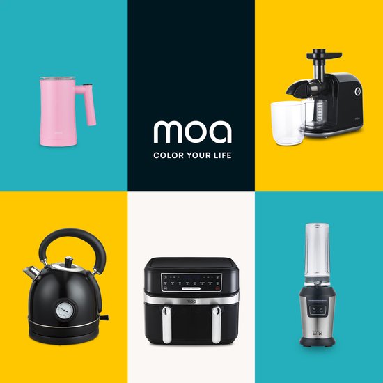 MOA Elektrischer Milchaufschäumer - 3-in-1 - Handlicher Milchaufschäumer - 330 ML - Für Cappuccino - Milchschneebesen - Pink