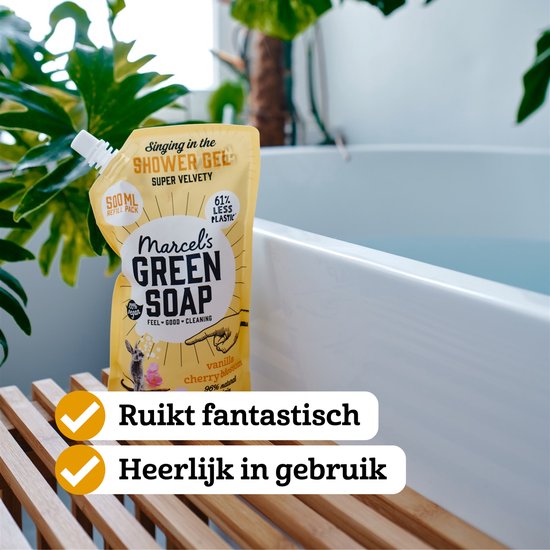 Marcel's Green Soap Duschgel-Nachfüllpackung – Vanille & Kirschblüte – 6 x 500 ml