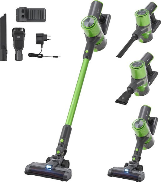 Juskys Akku-Sauger / Staubsauger VC2101 - Grau & Grün - inkl. Zubehör