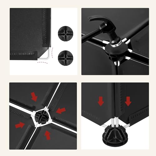 Woltu Schuhschrank mit 10 Fächern Schwarz - platzsparend und modular