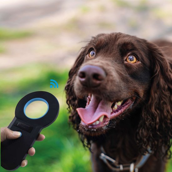 Dutchwide - Chip-Lesegerät für Haustiere - Chipreader Pro - bis zu 128 Tage - ISO11784/85 - schwarz