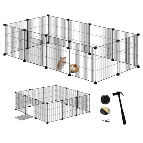 Eugad Modular Zaun für kleine Haustiere Schwarz 142 x 72 x 36 cm