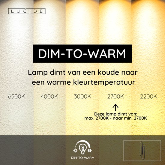 Lucide THELMA – Wandleuchte – LED, dimmbar – 1x35 W, 2700 K – Schwarz