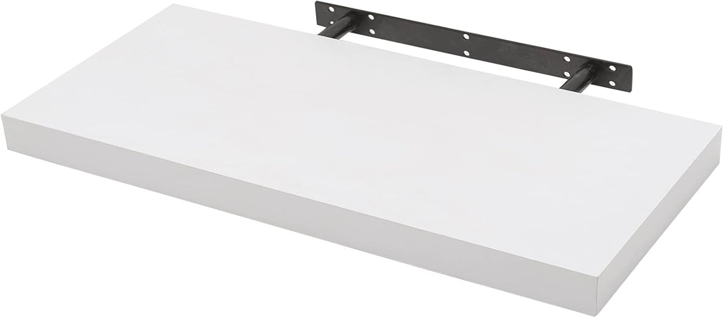 Woltu Schwebendes Wandregal MDF - 80 x 22,9 x 3,8 cm - Weiß - Modernes Wandregal für Wohnzimmer und Schlafzimmer