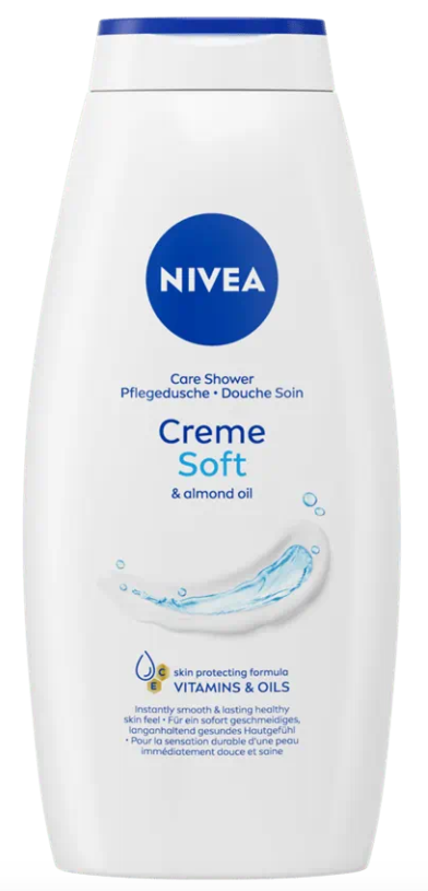 NIVEA Creme Soft Duschcreme 750 ml - Feuchtigkeitsspendend, Mandelöl, für zarte Haut, Transparentflasche