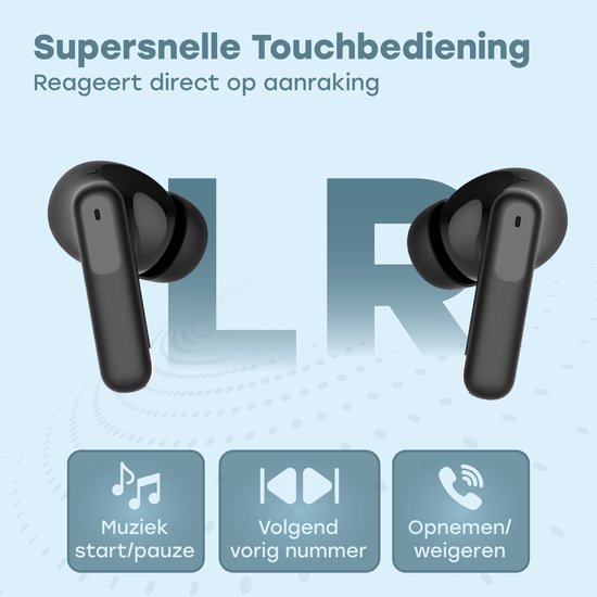 Audyn Kabellose Ohrhörer – Kabellose Ohrhörer – Geräuschunterdrückung ANC+ENC – Bluetooth – In-Ear – Schwarz – FlowTune Pro