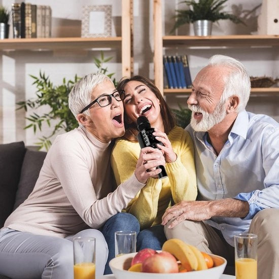 LifeGoods Karaoke-Mikrofon - Bluetooth - Drahtlos - mit Lautsprecher - Schwarz