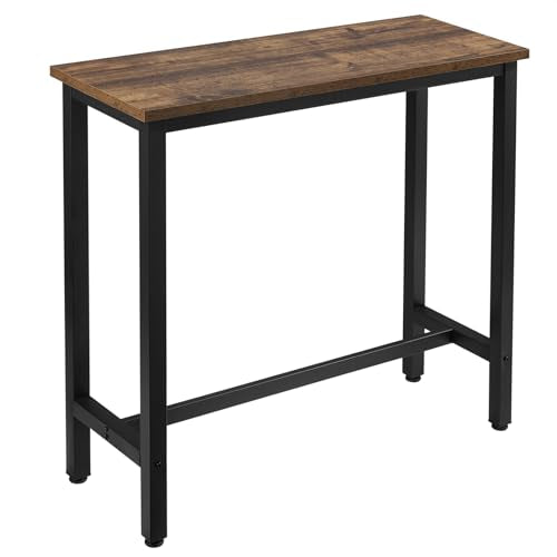 Woltu Bartisch mit Metallgestell und Spanplattenplatte - Vintage Holz - 100 x 40 x 100 cm