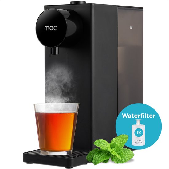 MOA Heißwasserspender HWD01B - Heißwasserhahn - Deluxe-Sofortkocher - Einstellbare Temperatur (20°C, 40°C, 85°C, 100°C) - Volumenauswahl (200 ml, 400 ml) - Heißwasserspender - Babymilchfunktion