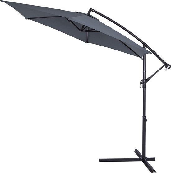 Kingsleeve Schwebeschirm – Ø 300 cm, UV-Schutz 80+ – Anthrazit