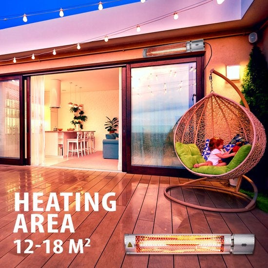 alpina Heater Terrassenheizung - Elektrisch - Innen und Außen - Infrarot - hängend - mit Fernbedienung - 2000W