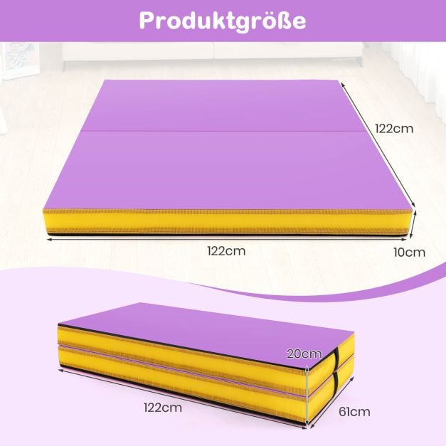 Coast Faltbare Turnmatte – 122 x 122 x 10 cm – EPE-Schaumstoff – Lila