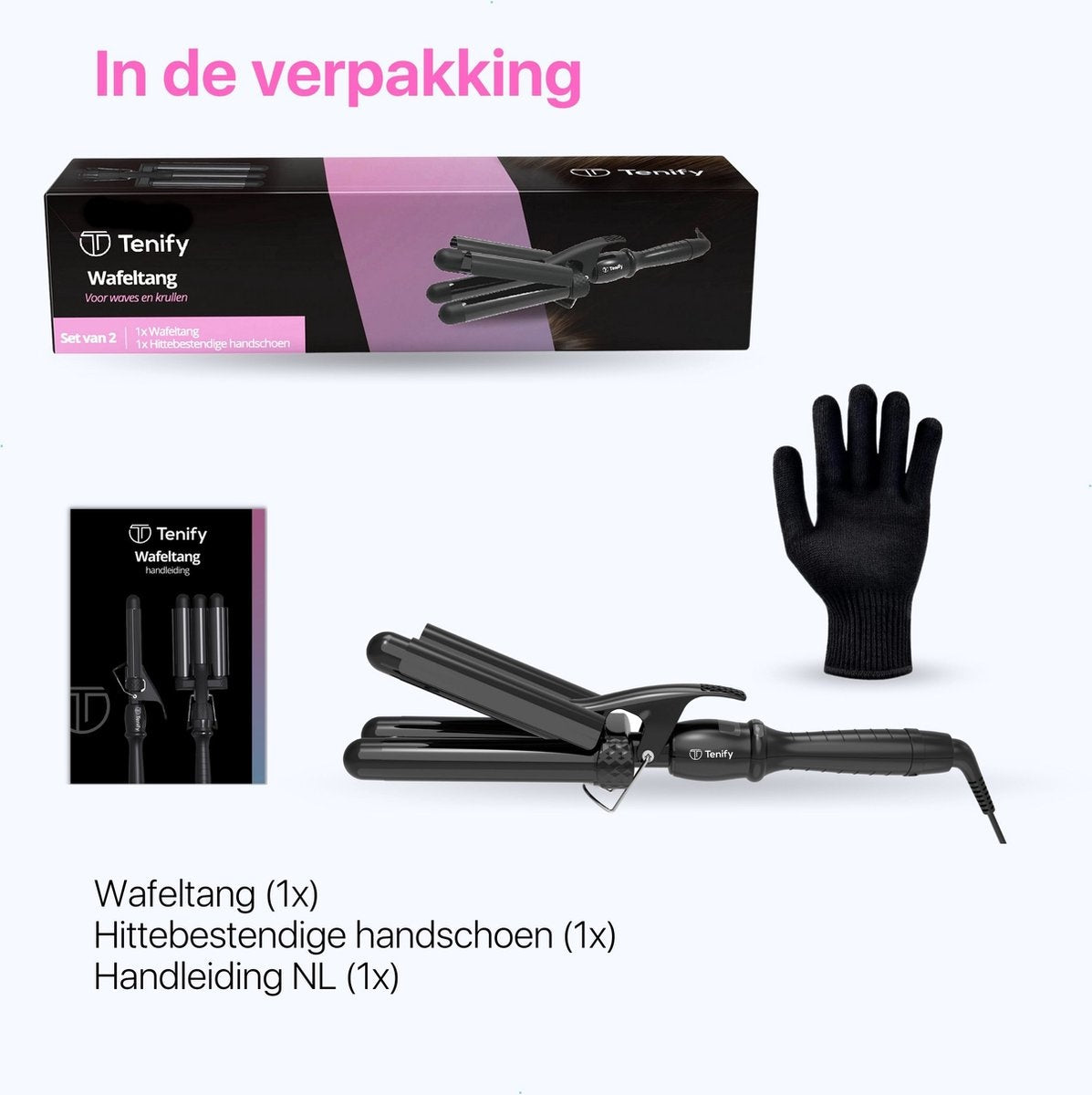 Tenify Waffeleisen - Wellen-Lockenstab - 25mm - Waver - Wellen-Lockenstab - Beach Waves - Geschenk zum Muttertag