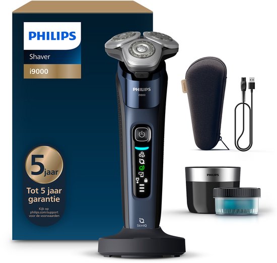 Philips Shaver i9000 Elektrorasierer für Männer - mit Quick Clean Pod - Blau - X9003/30