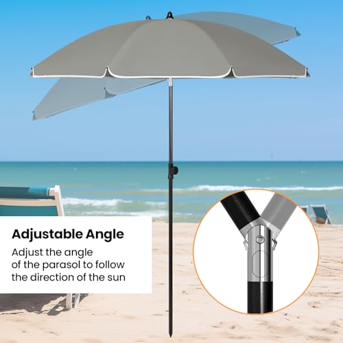 Woltu Parasol Balkonsonnenschirm - UV-beständig und wasserdicht - Höhe und Winkel einstellbar - Rund