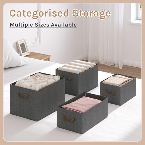 Woltu Faltbare Aufbewahrungsboxen 3er-Set - Grau - 47 x 28 x 20 cm