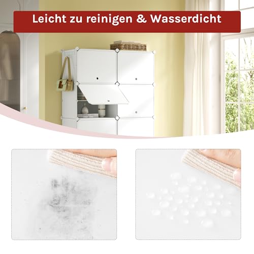 Woltu Schuhregal mit 10 Fächern Weiß - Schuhschrank für 40 Paar Schuhe mit Türen