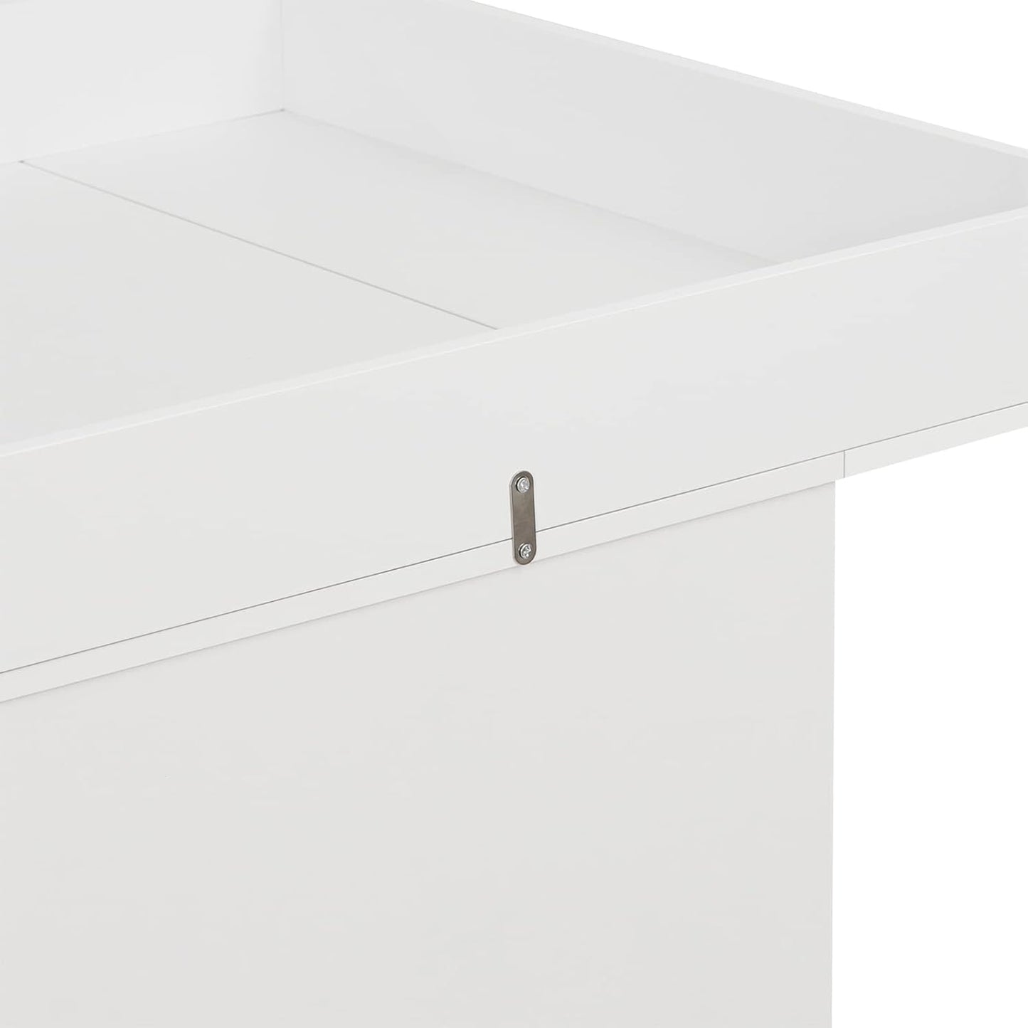 Woltu Wickeltisch mit Wickelaufsatz - 80x48x78 cm - Weiß und Eiche - 3 Schubladen - Ergonomisch 86 cm Arbeitshöhe