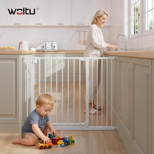 Woltu Sicherheitstor für Kinder und Haustiere Weiß 75-107 cm