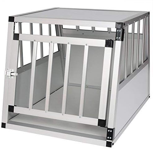 EUGAD Hundebox aus Aluminium – 69 x 54 x 50 cm – Trapezform – Für Auto und Zuhause
