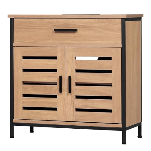 Eugad Badezimmerschrank unter Waschbecken Hell Eiche 60x30x60 cm