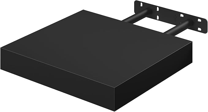 WOLTU RG9365sz - Schwebendes Wandregal - MDF - schwarz - 25 x 23 x 3,8 cm - max 10 kg