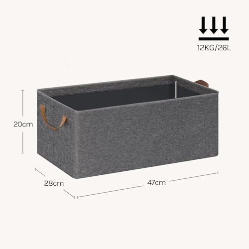 Woltu Faltbare Aufbewahrungsboxen 3er-Set - Grau - 47 x 28 x 20 cm