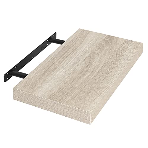 Eugad Wandregal 0079QJ - Robustes schwebendes Wandregal - Sonoma Eiche - 25 cm