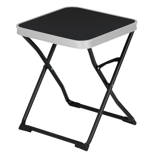 eSituro Camping Tisch 2-in-1 mit abnehmbarer Platte - Schwarz - 40,5 x 40,5 x 50 cm