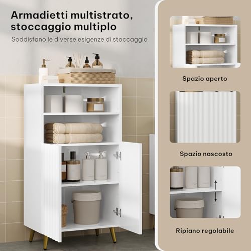 eSituro Badezimmerschrank Standmodell Weiß 50 x 30 x 93 cm