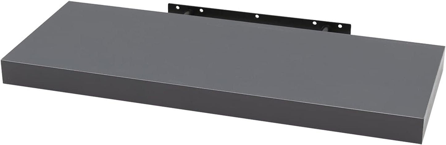 Woltu Floating Wallboard MDF Wandregal Dunkelgrau - 80 x 22,9 x 3,8 cm