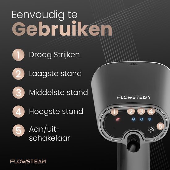 FLOWSTEAM® Luxus-Wäschedampfer - Handdampfer - Wäschedampfer - Matte Gray Edition