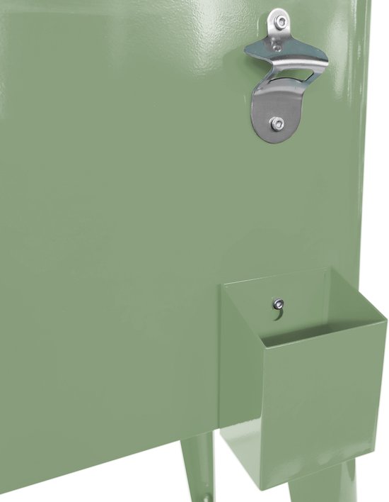AXI Retro Cooler Grün – Kühlbox mit abnehmbarem Deckel und Flaschenöffner – Mit 2 Rädern und Bremse – 76 l Fassungsvermögen