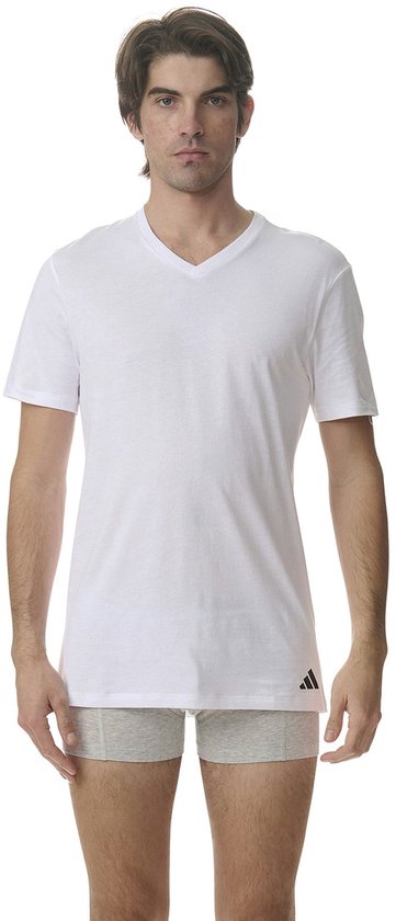 Adidas Sportswear – Active Core Cotton – T-Shirts mit V-Ausschnitt – Herren-Unterhemd – Weiß - Größe XL