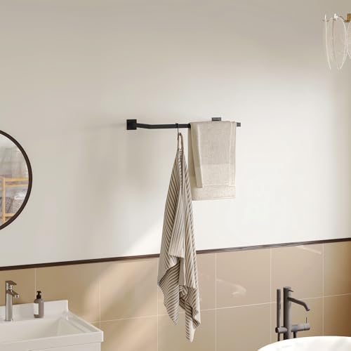 eSituro Industrielle Wandkleiderstange – Schwarz – 64 x 6,5 x 30 cm