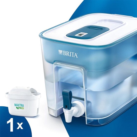 BRITA – Wasserfilterkanne – Flow Cool – Wasserfilter – Wasserspender – 8,2 l – Blau – inkl. 1 MAXTRA PRO ALL-IN-1-Filterkartusche