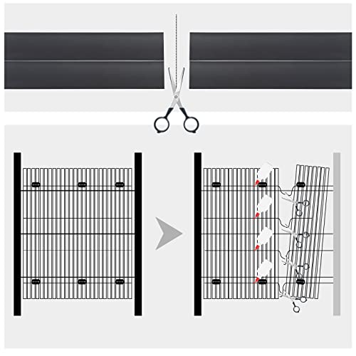Woltu PVC Sichtschutz 100 x 300 cm Grau - Wetterfester und UV-beständiger Garten Sichtschutz