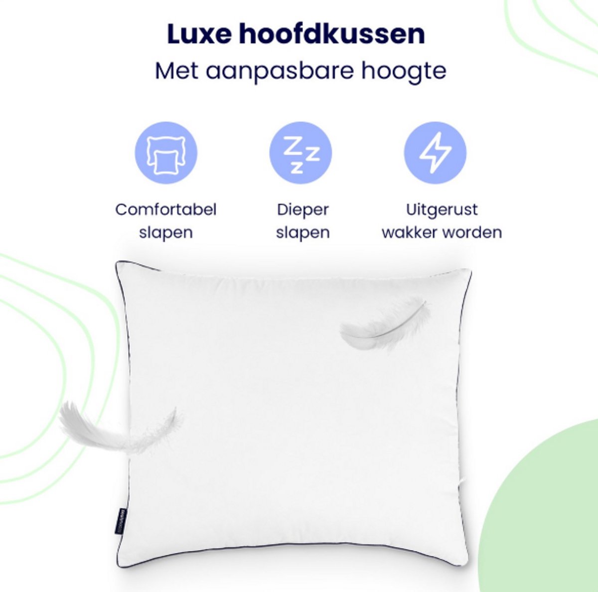 Soulsnooze Luxus-Kissen - 2er-Set - 40x80 cm - Medium - Verstellbar & Anti-Allergie