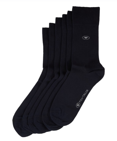 Tom Tailor Basic Herrensocken, 6er-Pack – Dunkelblau – Einfarbig, Baumwolle