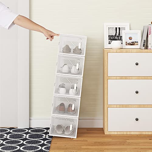 Woltu Aufbewahrungsboxen für Schuhe - Kunststoff - 18 Stück - 25x19x35 cm - Transparent