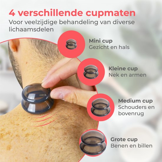 Nuvance - Schröpfköpfe - 4er-Set Silikon - Inkl. eBook - Cellulite-Massagegerät - für Arme, Beine, Gesicht & Rücken - Schröpfset Massage - Cellulite - Schröpfkopf - Anti-Cellulite-Köpfe - Cellulite-Schröpfmassage